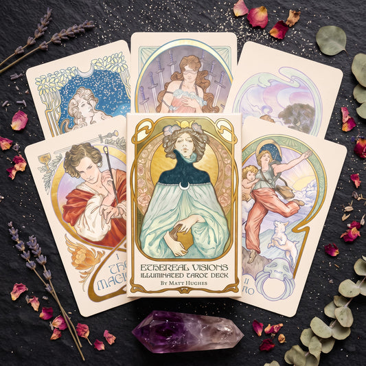 Ethereal Visions: Illuminated Tarot Deck