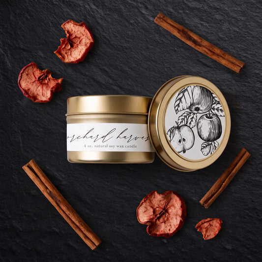 Orchard Harvest : Tin Soy Candle | apple autumn fall festive